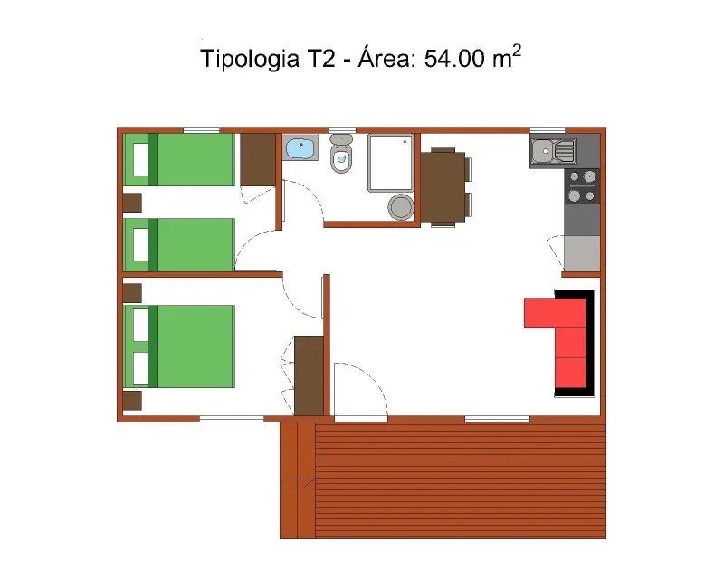 Mobilus namas T2 (54 m²)